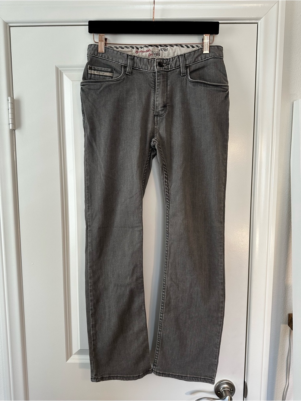 Vans Mens Gray Straight Leg Jeans Skate Streetwear Denim Waist 30